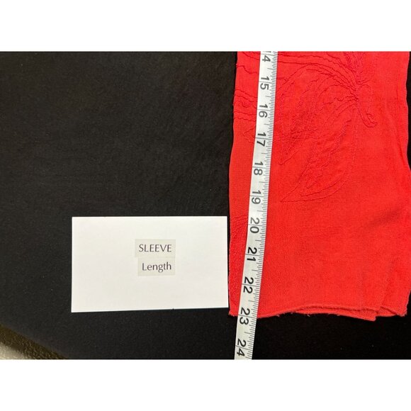 Chicos Womens 2 US 12 Coral Flowy Embroidered Sheer Long Sleeve Lightweight Top - Picture 7 of 11